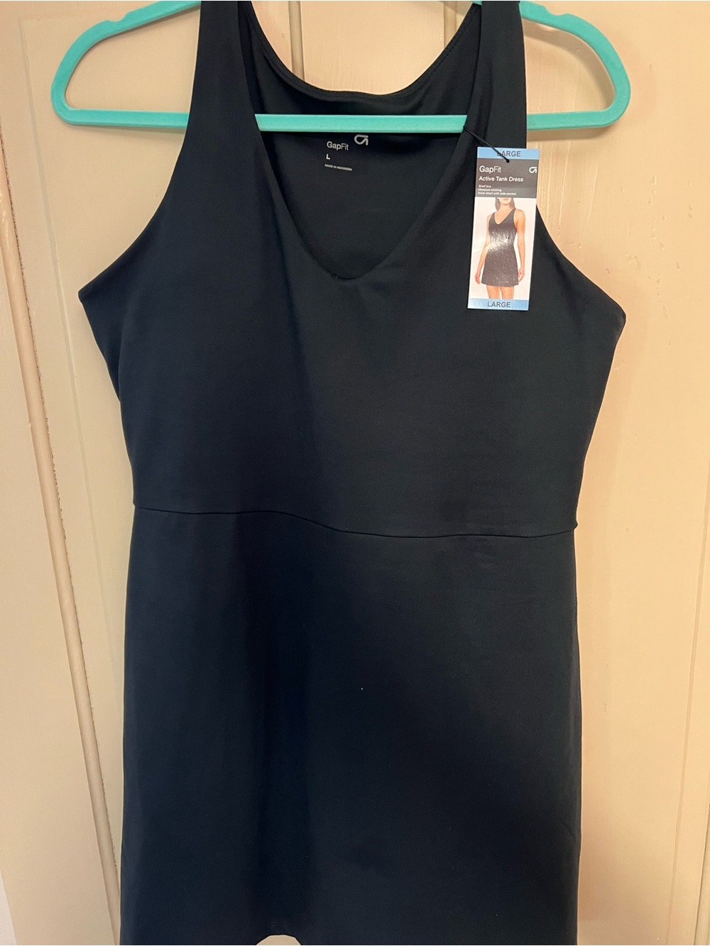 GAP Black Active Tank Dress with built in shorts with a pocket